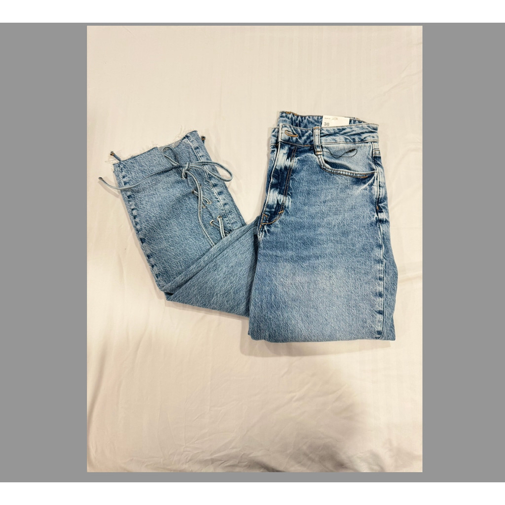 Zara Slim Jeans with side lacing Z1975 Size 38 EU 6 US - Picture 8 of 9